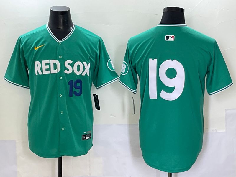 Men 2025 Boston Red Sox 19 No Name Dark Green Joint Name Nike MLB Jersey style 4